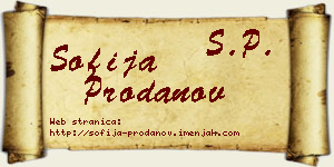 Sofija Prodanov vizit kartica